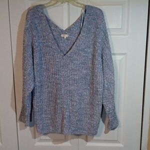 Ultra Flirt Beige V-Neck Sweater
